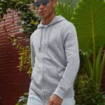 Felpa uomo cappuccio zip cotone organico personalizzata