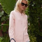 Felpa donna sgarzata cappuccio e zip cotone organico personalizzata