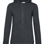 Felpa donna sgarzata cappuccio e zip cotone organico personalizzata