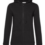 Felpa donna sgarzata cappuccio e zip cotone organico personalizzata