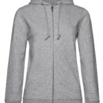 Felpa donna sgarzata cappuccio e zip cotone organico personalizzata