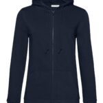 Felpa donna sgarzata cappuccio e zip cotone organico personalizzata