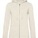 Felpa donna sgarzata cappuccio e zip cotone organico personalizzata