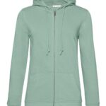 Felpa donna sgarzata cappuccio e zip cotone organico personalizzata