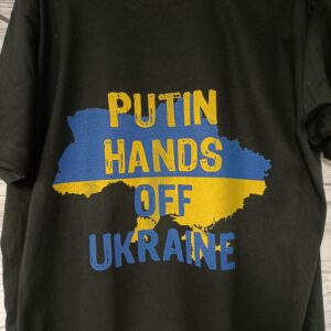 T-Shirt Solidale Donna Putin Hands Off Ukraine