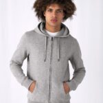 Felpa con cappuccio e zip, felpata, personalizzata uomo